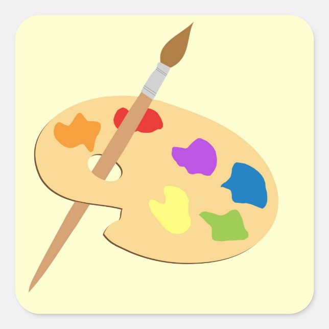 Artist Palette Quadratischer Aufkleber (Vorderseite)