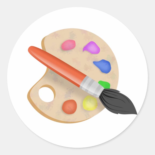 Artist Palette Runder Aufkleber (Vorderseite)