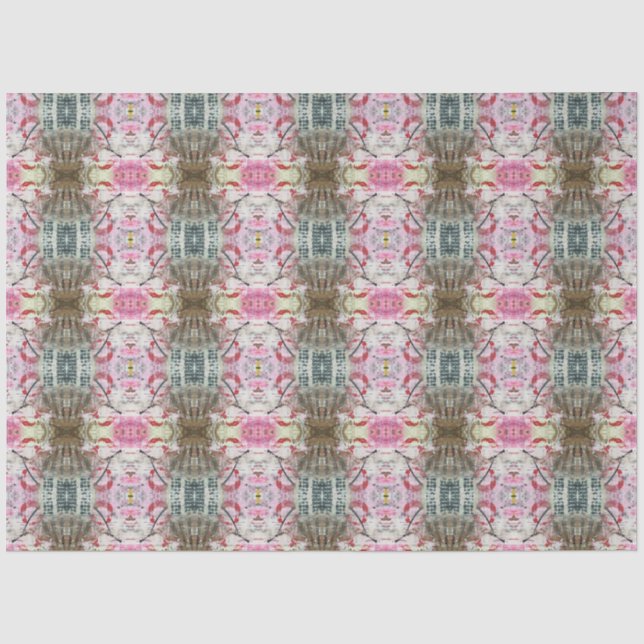 Artist Pink Ivory Brown Groß Abstrakt Geometrisch Seidenpapier (Vorderseite)