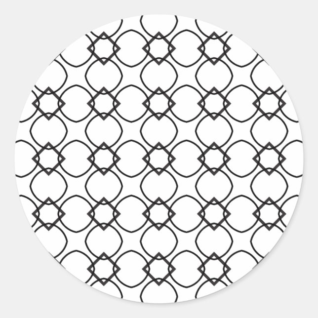 Artist Schwarz-weiße Verriegelung Kreis Diamant Runder Aufkleber (Vorderseite)