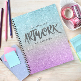 Artist Sketchbook Elegante Lila Glitzer Notizbuch