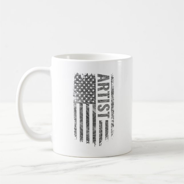 Artist USA Flag Distressed design Kaffeetasse (Links)