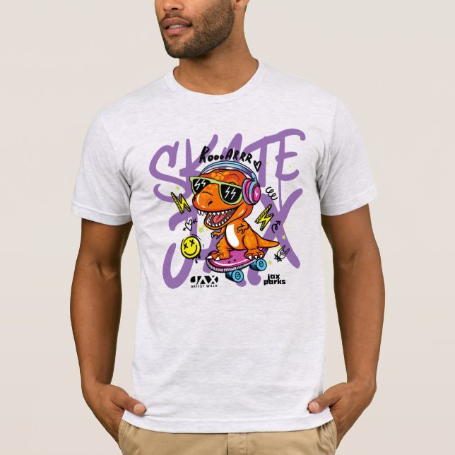 Artist Walk Skate Park Dino T-Shirt (Lumière) (Devant)