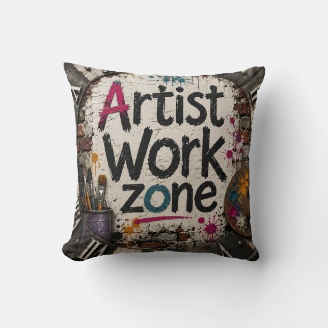 Artist Work Zone Creative Studio Gift for Artists Kissen (Vorderseite)