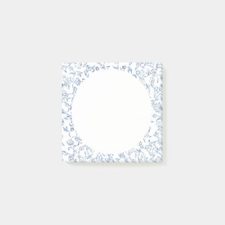 Artiste bleu petit treillis floral post-it