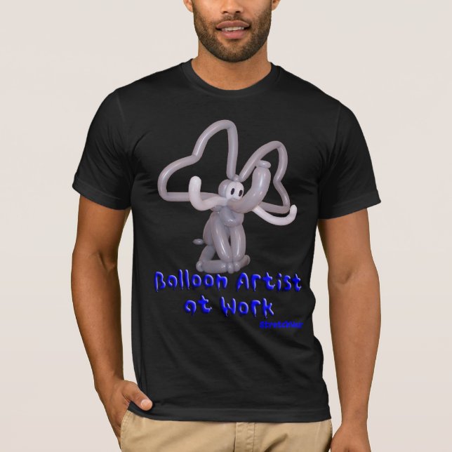 Artiste de ballon au T-shirt d'éléphant de travail (Devant)