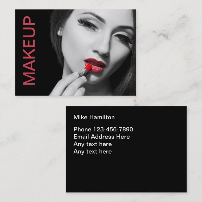 Artiste de maquillage moderne tendance Carte de vi (Devant / Derrière)