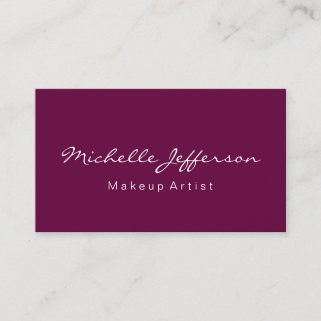 Artiste de maquillage violet Tyrien Carte de visit (Devant)
