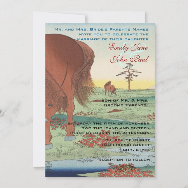 Artiste faire-part de mariage Hiroshige Utagawa (Devant)