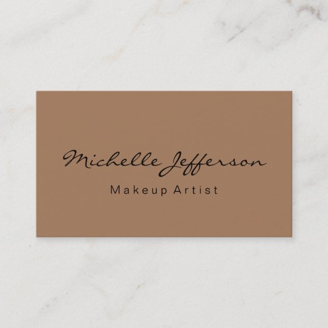 Artiste maquillage beige Carte de visite de script (Devant)
