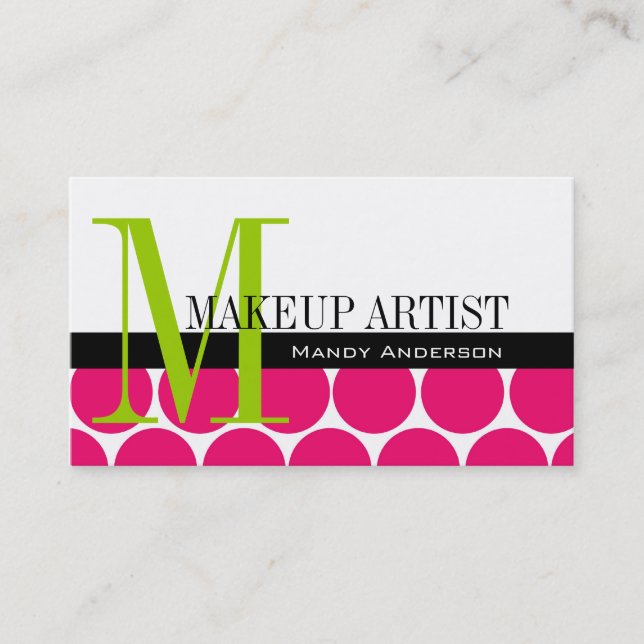 Artiste maquillage Carte de visite rose chaud (Devant)