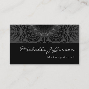 Artiste maquillage Motif gris Carte de visite noir
