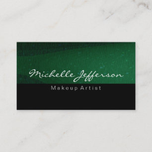 Artiste maquillage noir vert Carte de visite uniqu