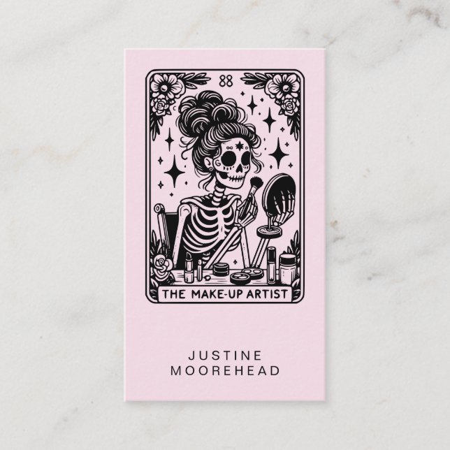 Artiste maquillage Tarot Carte de visite rose (Devant)