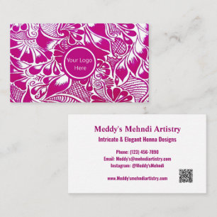 Artiste Mehndi personnalisé Carte de visite avec c