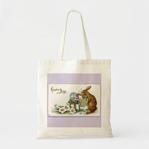 Artiste Pâques Bunny Lavender Sac fourre-tout budg