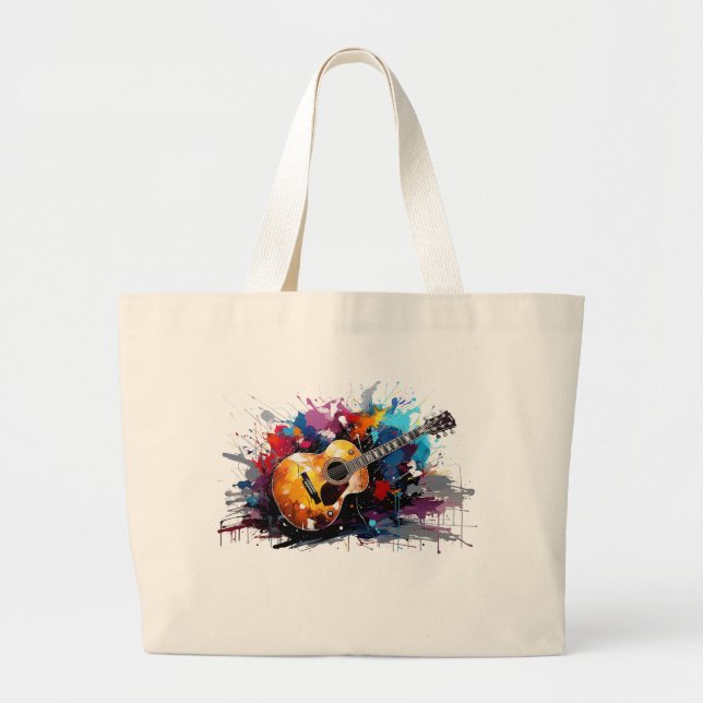 Artistic Abstract Guitar Music Lover's Art Jumbo Stoffbeutel (Vorne)