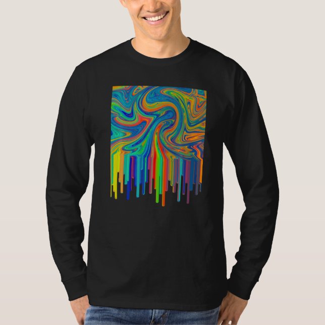Artistic Acrylic Pouring Art Painting Artists Teac T-Shirt (Vorderseite)
