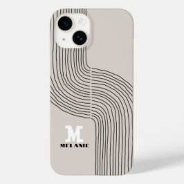 Artistic aesthetic stripes minimal Monogram Case-Mate iPhone 14 Hülle