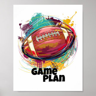Artistic American Football Poster