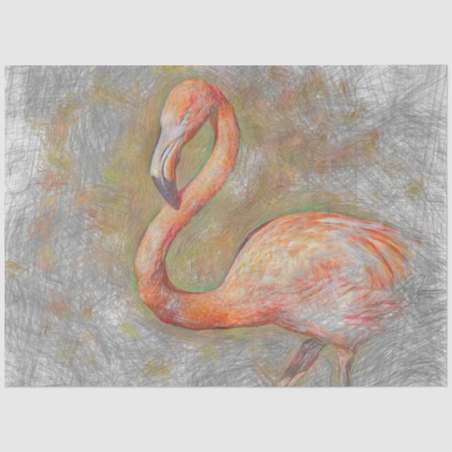 Artistic Animal Flamingo Seidenpapier (Vorderseite)