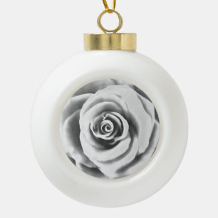 Artistic Big White Rose Keramik Kugel-Ornament