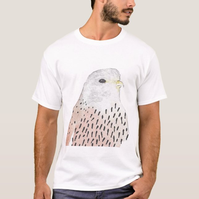 Artistic Bird Wassercolor Kestrel T-Shirt (Vorderseite)