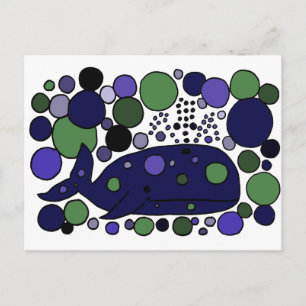 Artistic Blue Sperm Whale Abstrakt Art Postkarte