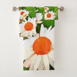 Artistic Bright and Colorful White Garden Daisies