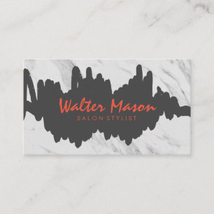 Artistic Brushed Gray Scribble Marble Visitenkarte