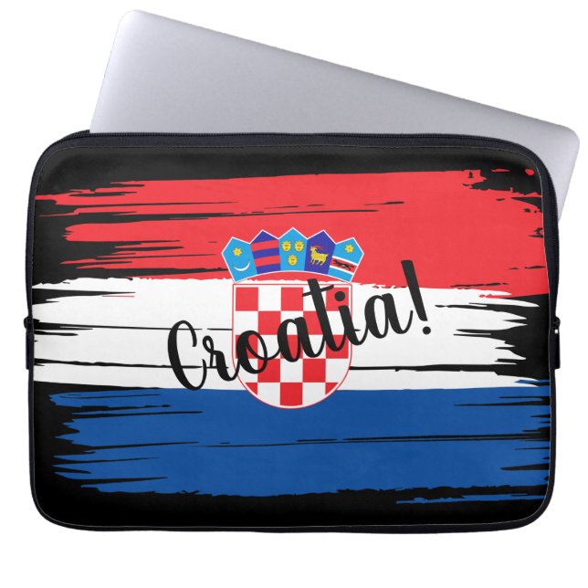 Artistic Brushstroke Croatia Flag  Laptopschutzhülle (Vorderseite)