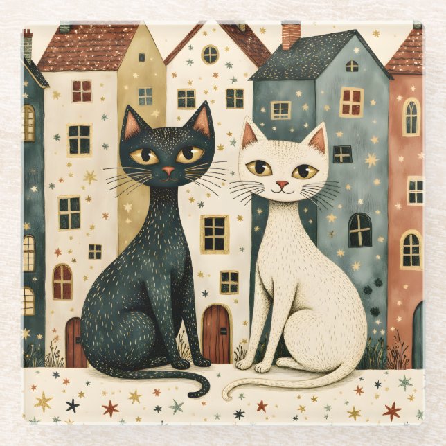 Artistic Cats Glasuntersetzer (Vorderseite)