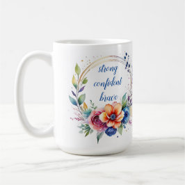 Artistic Ceramic Floral Inspirational Mug  Kaffeetasse
