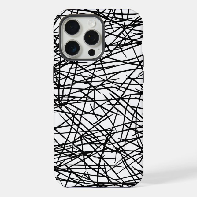 Artistic Chaotic Line Scribble Design 🎨 iPhone 15 Pro Max Hülle (Rückseite)