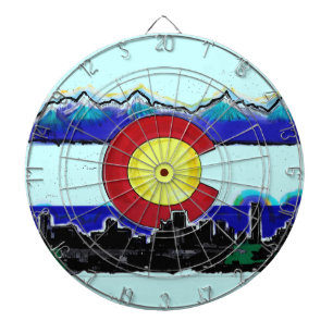 Artistic Colorado skyline Denver Szene Darboard Dartscheibe