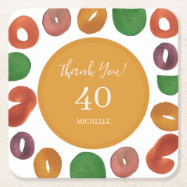 Artistic Colorful Fall Paper Plate Rechteckiger Pappuntersetzer