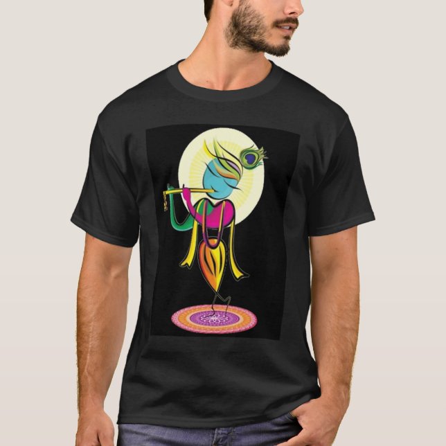 Artistic colourful Lord Shri Krishna with flute! T-Shirt (Vorderseite)