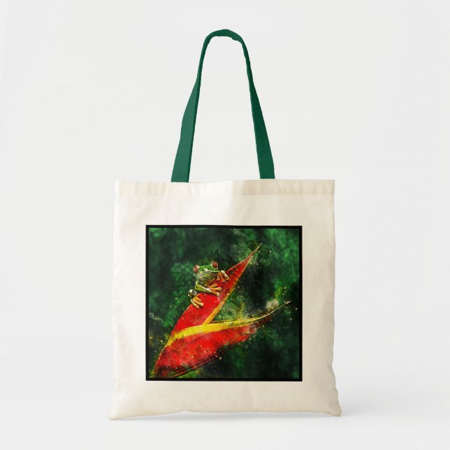 Artistic Costa Rica Red Mit Augen Tree Frog Tragetasche (Vorne)
