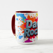 Artistic Dad Rocks Color Burst Mug