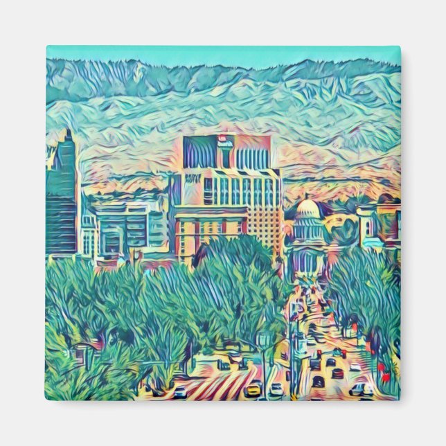 Artistic Downtown Boise Idaho Magnet (Vorne)