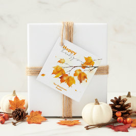 Artistic Elegante Fall Maple Blätter Erntedank Geschenkanhänger
