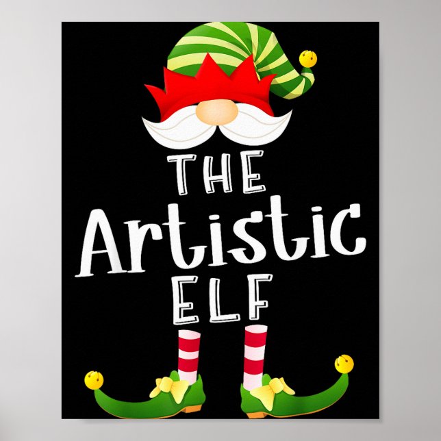 Artistic Elf Group Christmas Funny Pajama Party  Poster (Vorne)