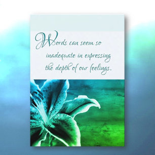 Artistic floral Condolences sympathie Carte de voe