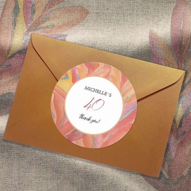 Artistic Floral Feathers Pastel Watercolor Runder Aufkleber (Von Creator hochgeladen)