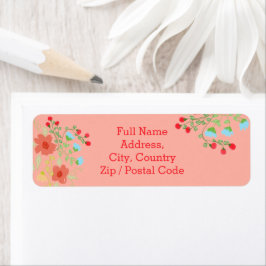 Artistic Floral Joli Retourner Adresse Étiquette
