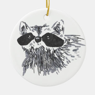 Artistic Forest Animal Wildlife Niedlich Raccoon Keramik Ornament