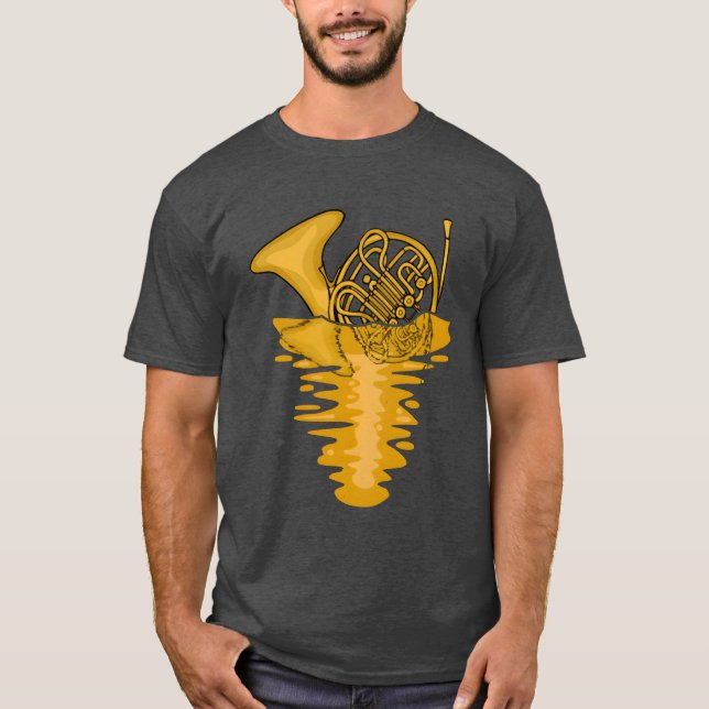 Artistic French Horn Marching Band Men French Horn T-Shirt (Vorderseite)