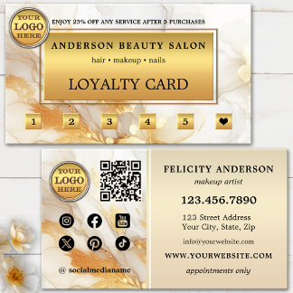 Artistic Gold Chic Loyalty Business Card Treuekarte