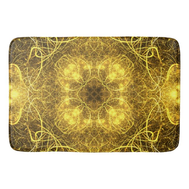 Artistic Gold Fraktal Design_Bath Mat Badematte (Vorderseite)