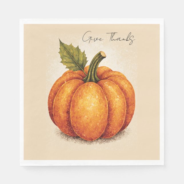 Artistic Grain Thanksgiving Pumpkin Serviette (Vorderseite)